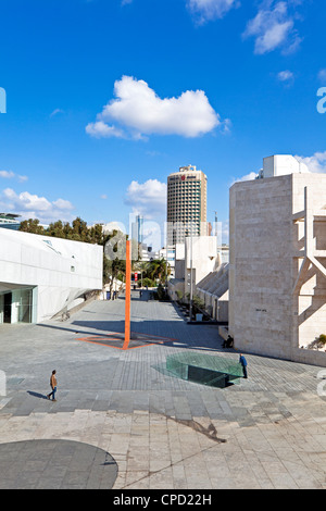 Extérieur de la nouvelle Herta et Paul Amir construction du Tel Aviv Museum of Art et Central Library Building, Tel Aviv, Israël Banque D'Images