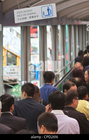 Mid-Levels Escalator, l'île de Hong Kong, Hong Kong, Chine Banque D'Images