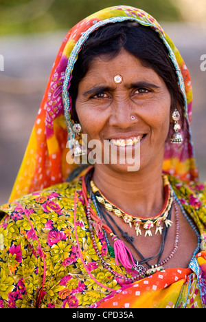 Portrait de femme de la région, lac Pushkar, Rajasthan, Inde, Asie Banque D'Images