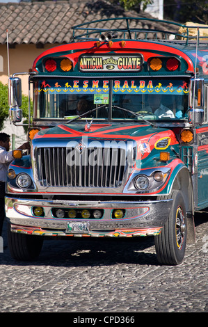 Bus de poulet, Antigua, Guatemala, Amérique Centrale Banque D'Images