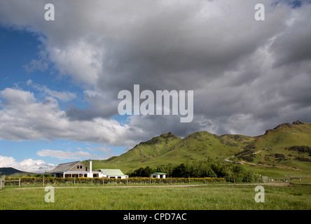 Maison de ferme entre Te Anau et Queenstown, Southland, île du Sud, Nouvelle-Zélande Banque D'Images
