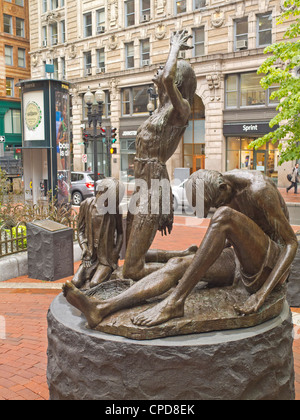 Boston Irish Famine memorial MA Banque D'Images