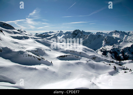 Vue de l'Allgau à Nebelhorn Oberstdorf près de Alpes, Bavaria, Germany, Europe Banque D'Images