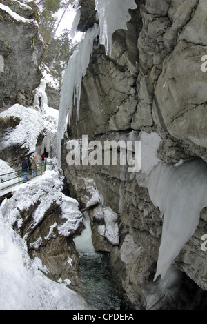 Canyon Breitachklamm en hiver, Oberstdorf, Allgau Alpes, Bavaria, Germany, Europe Banque D'Images