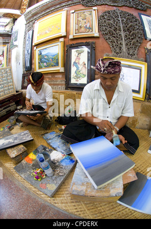 Les artistes balinais, Ubud, Bali, Indonésie. Banque D'Images