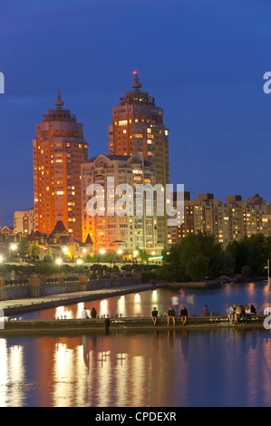 Quartier résidentiel, Obolon Kiev, Ukraine, l'Europe Banque D'Images