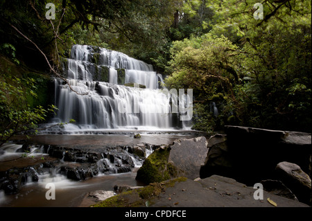 Purakaunui Falls, Southland, île du Sud, Nouvelle-Zélande, Pacifique Banque D'Images