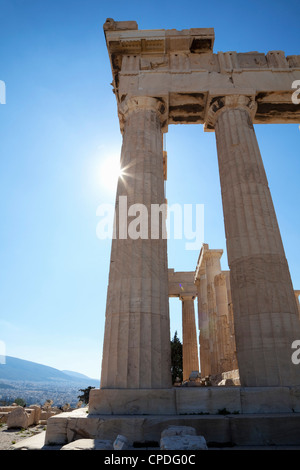 Le Parthénon sur l'Acropole, site du patrimoine mondial de l'UNESCO, Athènes, Grèce, Europe Banque D'Images