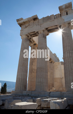 Le Parthénon sur l'Acropole, site du patrimoine mondial de l'UNESCO, Athènes, Grèce, Europe Banque D'Images