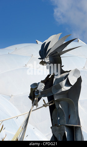 Plowman metal sculpture, Eden Project, Cornwall, Angleterre Banque D'Images