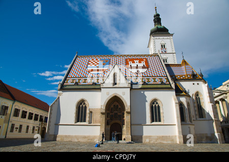 Crkva svetog Marka l'église de St Mark's Square Markov trg Gradec la vieille ville Zagreb Croatie Europe Banque D'Images