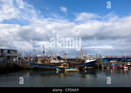 Les bateaux de pêche à Brixham Harbour Banque D'Images