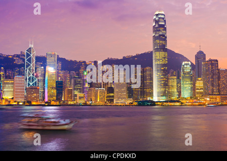 Les gratte-ciel de l'île de Hong Kong, Hong Kong, Chine Banque D'Images