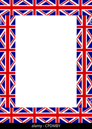 Union Jack flag frame pattern on white background Banque D'Images