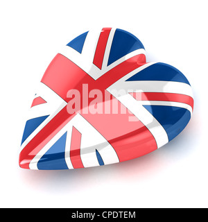 Un rendu 3D Illustration Coeur Union Jack Banque D'Images