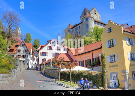 Meersburg, château, Lac de Constance, Baden-Wurttemberg, Allemagne, Banque D'Images