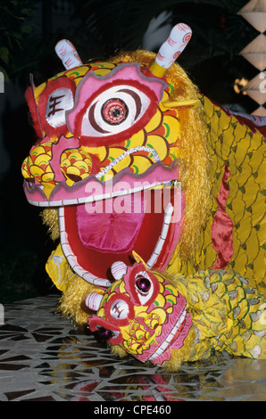 Danse du dragon chinois au Nouvel An chinois, le Vietnam, l'Indochine, l'Asie du Sud-Est, Asie Banque D'Images