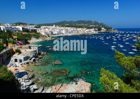 Calella de Palafrugell et Cap de St. Sebastia, Costa Brava, Catalogne, Espagne, Europe, Méditerranée Banque D'Images