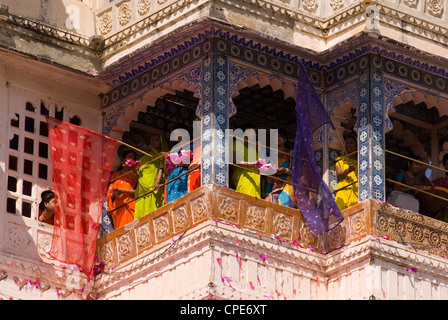 Filmer à la City Palace, Udaipur, Rajasthan, Inde, Asie Banque D'Images