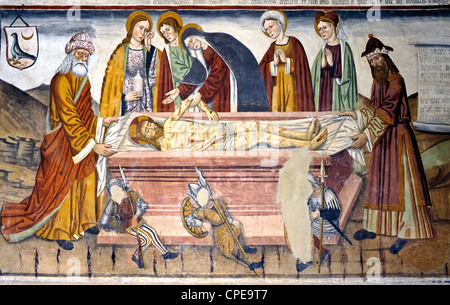 Europe Italie Piémont Sacra di San Michele la fresque dans l'église Banque D'Images