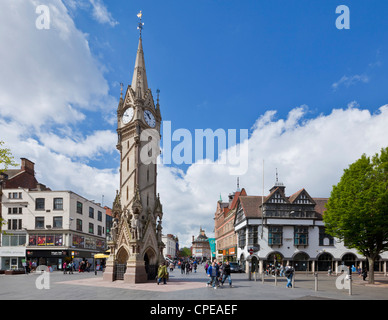 Victorian Haymarket Memorial Clock Tower Leicestershire East Midlands Angleterre GB Europe Banque D'Images