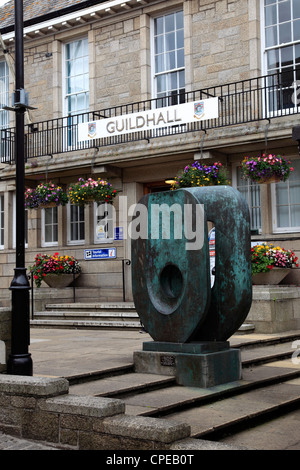 Guildhall et informations touristiques sur la ville de St Ives, bâtiment, la baie de St Ives, Cornwall County ; Angleterre ; UK Banque D'Images