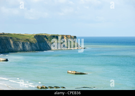 Gold Beach, débarquement en Normandie des Alliés,D-Day,les ports artificiels,Ports,Maisons, Villas,Ville,Arromanches les Bains,Normandie,France Banque D'Images