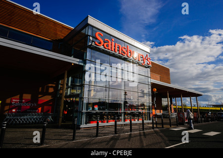 Supermarché Sainsburys, UK - magasin à Kelso, l'Écosse. Banque D'Images