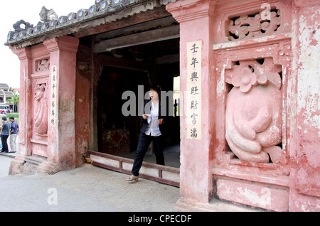 Vietnam, Da nang. village historique de Hoi An, port de commerce à partir de la 15ème-19ème siècle, la rivière thu bon. Pont couvert japonais. Banque D'Images