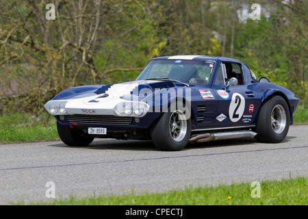 MUTSCHELLEN, SUISSE - 29 Avril : Course Vintage de voitures de tourisme Chevrolet Corvette Grand Sport de 1966 au Grand Prix Banque D'Images