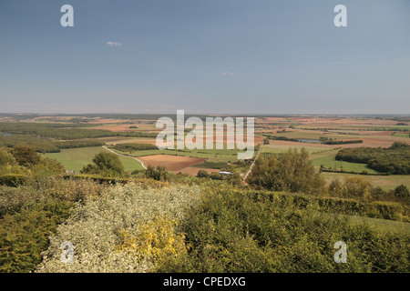 Vue depuis le Montsec Monument américain Montsec (Thiaucourt), France, 10 milles à l'est de la ville de Saint Mihiel. Banque D'Images