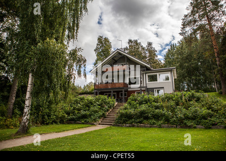 Sauna traditionnel en bois hut Tampere Finland Banque D'Images