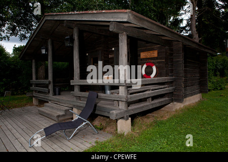 Sauna traditionnel en bois hut Tampere Finland Banque D'Images