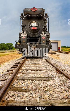 1927 moteur à vapeur grande puissance Lima 610, configuration 2-10-4 roues, classification « Texas Class » chez « Texas State Railroad », Palestine, Texas. Banque D'Images