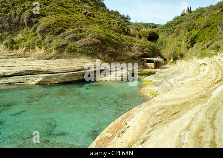 Petite anse Cap Drastis, Corfou, îles Ioniennes, Grèce Banque D'Images