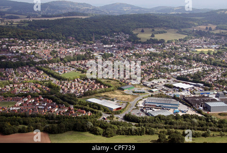 Vue aérienne de la ville de Ledbury dans le Herefordshire Banque D'Images