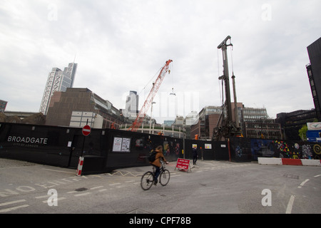5 Broadgate est en cours de réaménagement — dans le complexe de bureaux Broadgate, conçu par Make Architects comme siège londonien d’UBS Banque D'Images