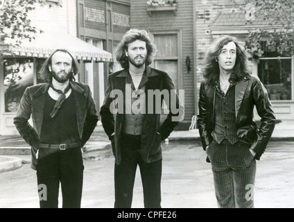 BEE GEES photo promotionnelle de trio pop australien à propos de 1970 de gauche à droite Maurice, Barry et Robin Gibb Banque D'Images