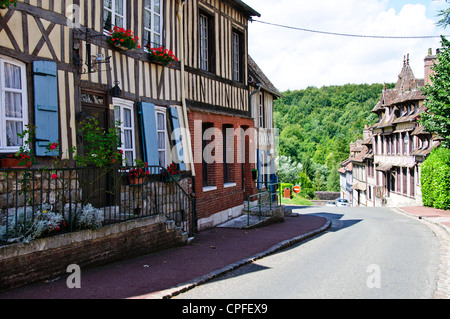 Lyons-la-Forêt,'Plus Beaux Village',paysage de bocage traditionnel woods,vergers et de l'économie du bétail.Normandie,France Banque D'Images