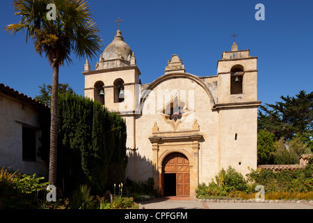 La basilique de la Mission San Carlos Borromeo de Carmelo. Carmel, Californie. Banque D'Images