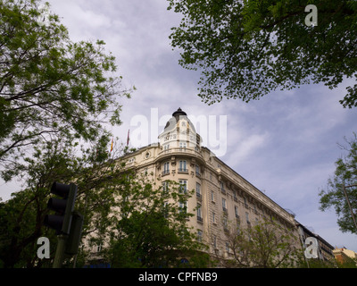 La façade de l'immeuble de l'Hôtel Ritz à Madrid, Espagne, Europe Banque D'Images