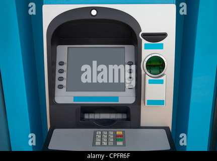 Machine ATM bleu - vue avant Banque D'Images