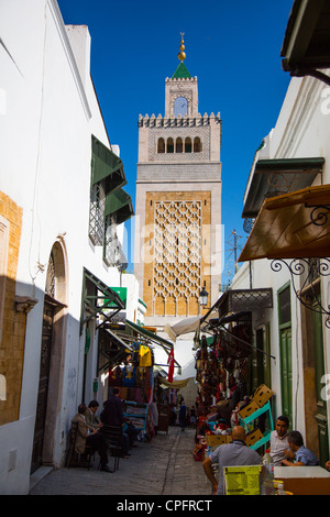 Zaytouna ou Grande Mosquée, Médina de Tunis, Tunis, Tunisie Banque D'Images