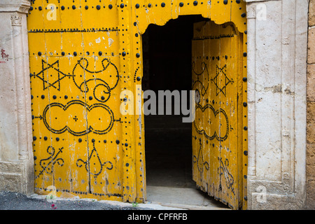 Entrée de catacombes juives dans la Médina de Tunis, Tunis, Tunisie Banque D'Images