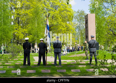 Memorial Day au cimetière militaire, Lappeenranta FINLANDE Banque D'Images