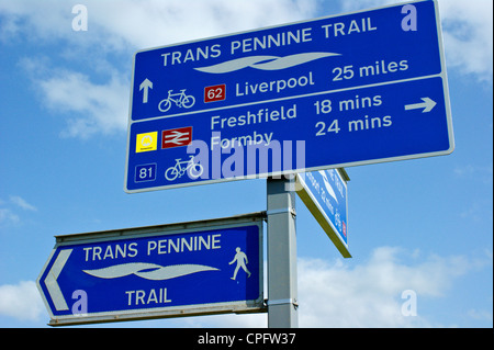 Trans-Pennine signes Trail près de Southport, Merseyside Banque D'Images