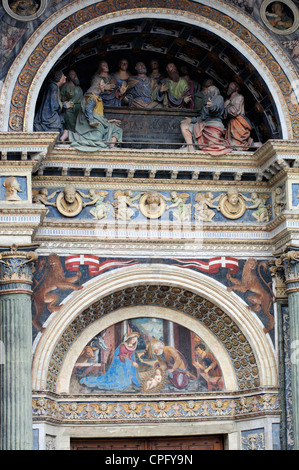 L'Italie, vallée d'Aoste, Aoste, La Cathédrale, façade Détail Banque D'Images
