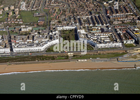 Vue aérienne de Sussex Square, Crescent Lewes & Marine Parade Brighton Banque D'Images