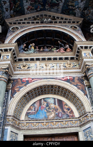 L'Italie, vallée d'Aoste, Aoste, La Cathédrale, façade Détail Banque D'Images