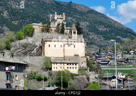 L'Italie, vallée d'Aoste, Saint-Pierre, Château Banque D'Images